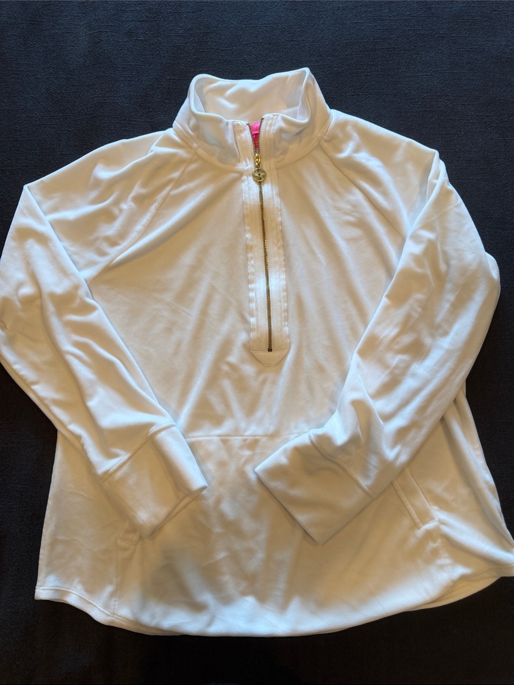 Lilly Pulitzer White Gold-Zip Quarter-Zip Pullover